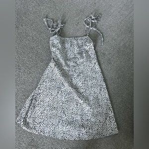 White black & white polka dot dress